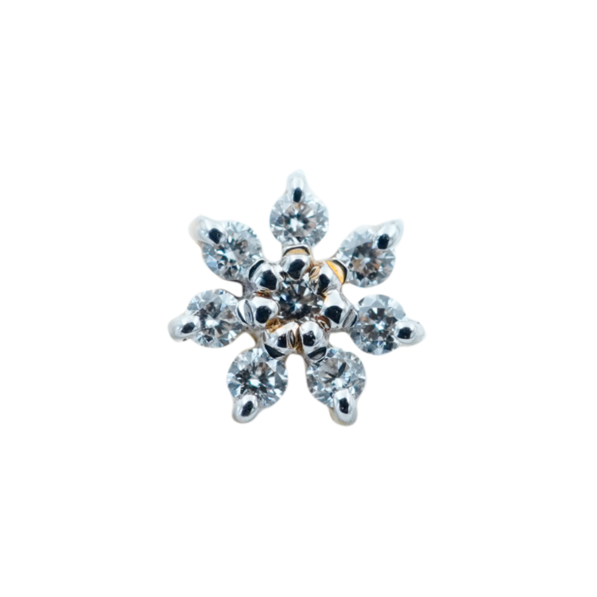 flower diamond nose pin from damaru gold and diamonds.