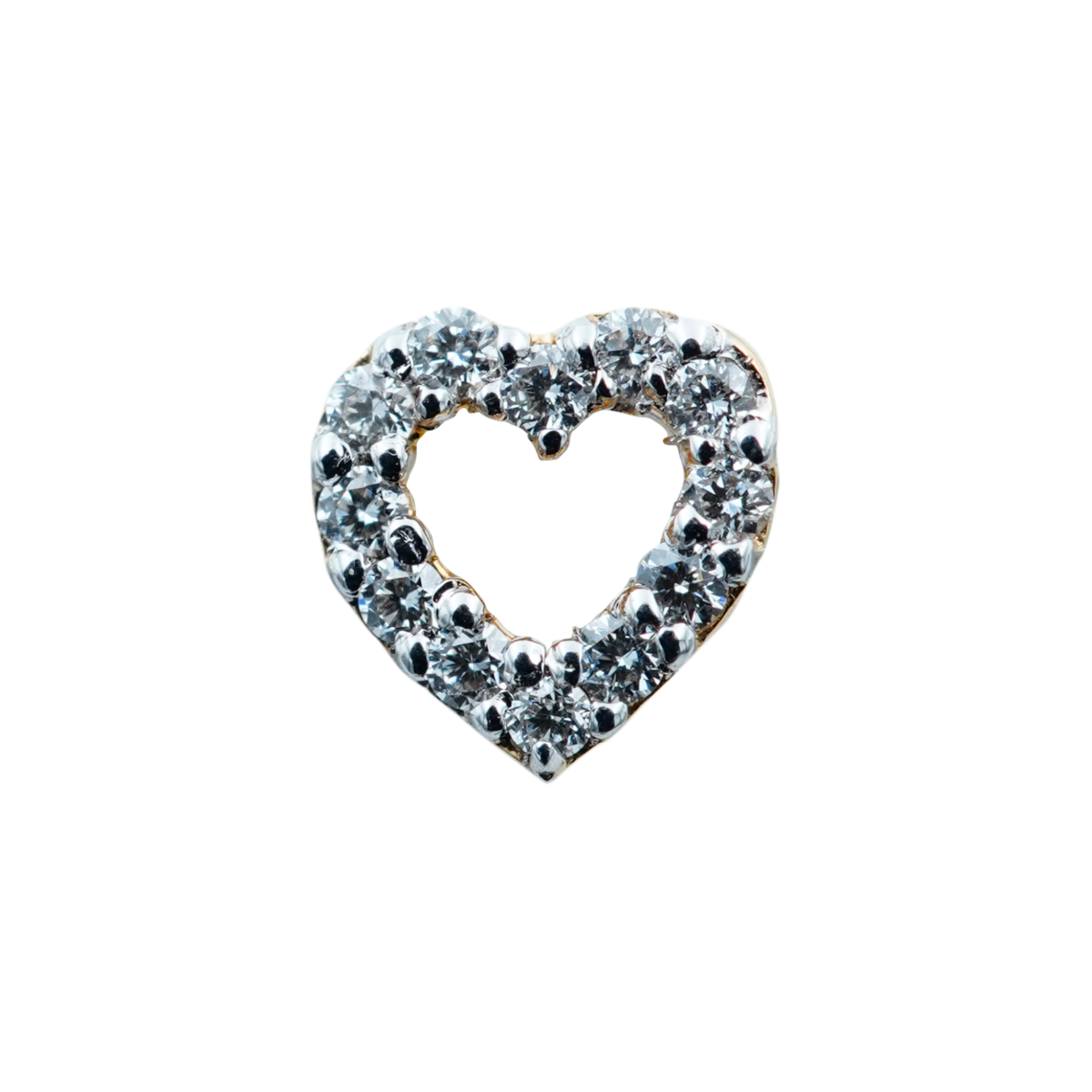 heart shape diamond nose pin