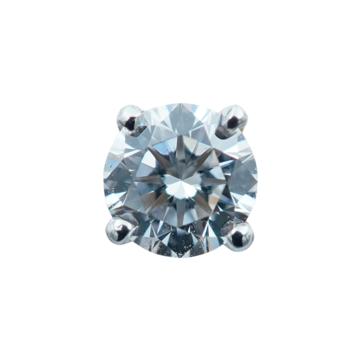 close- up image of simple single stone diamond nose pin