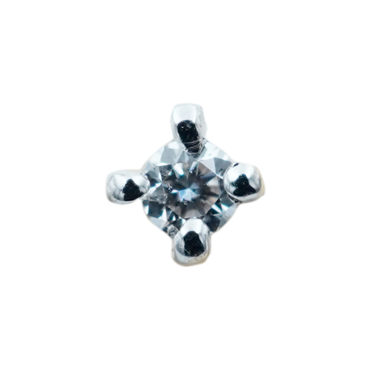 close up image of one stone diamond nose pin from Damaru gold and Diamonds