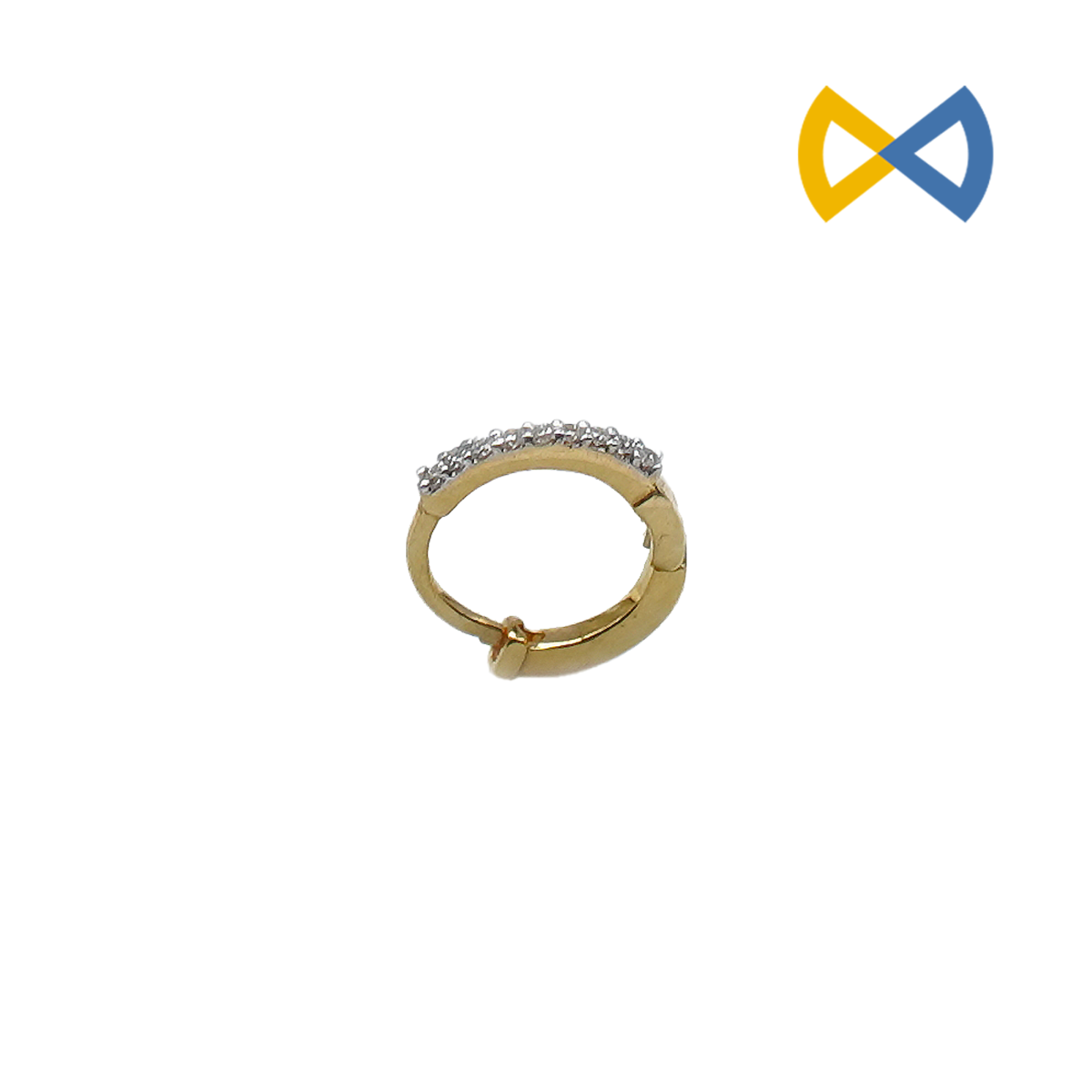 front view image of ring diamond nose pin.