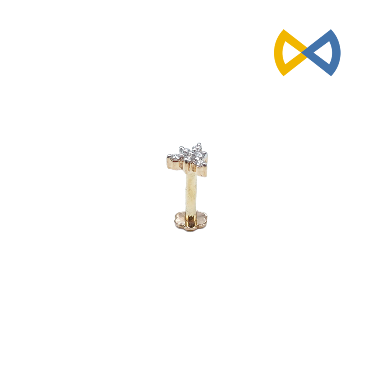 front view image of simple and stylish diamond nose pin
