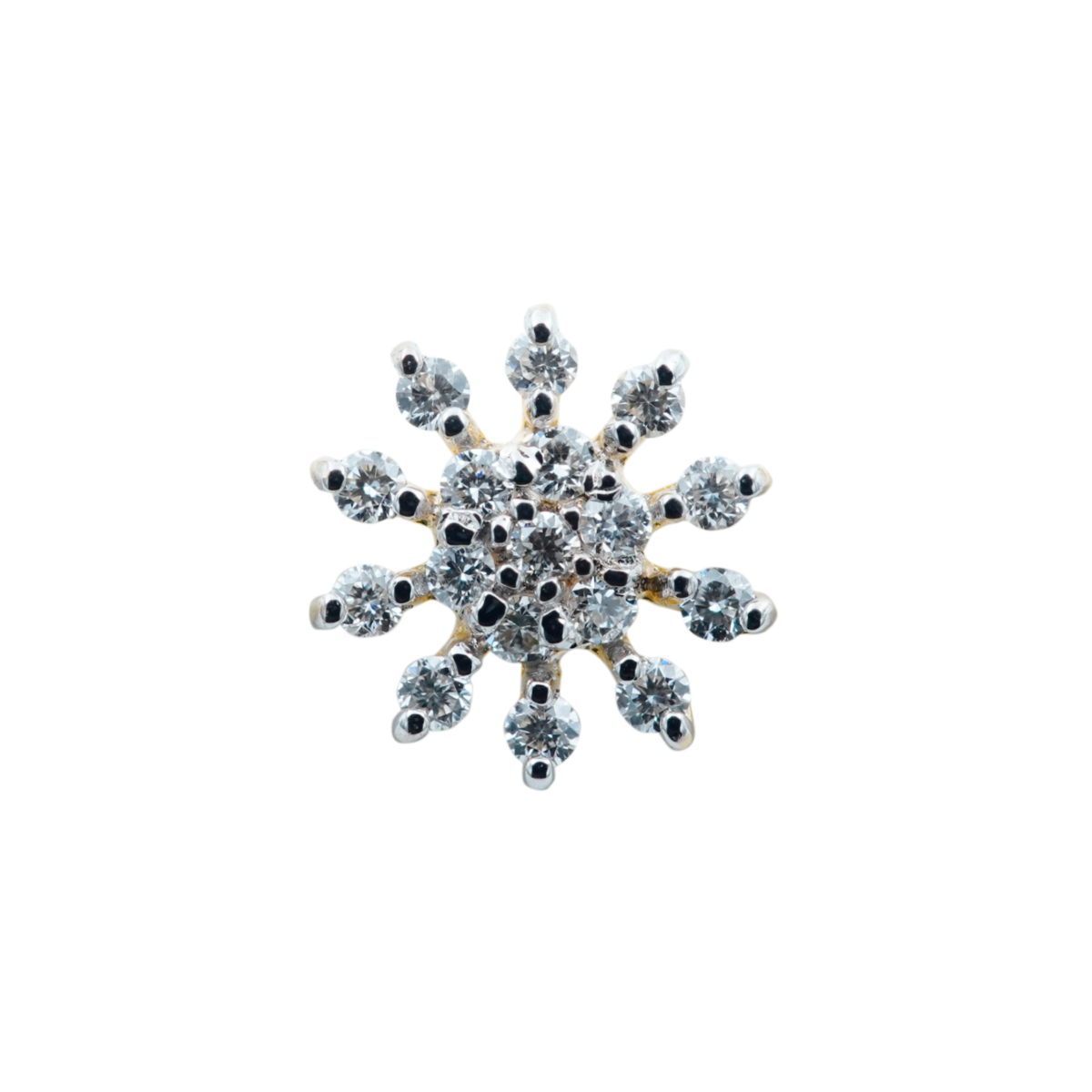 floral design Diamond nose pin close- up image 