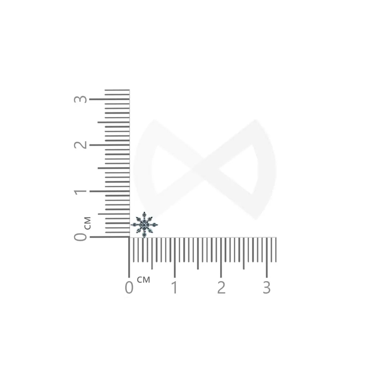 Diagram showing the Size guide for elegant diamond nose pin to know the size and shape.