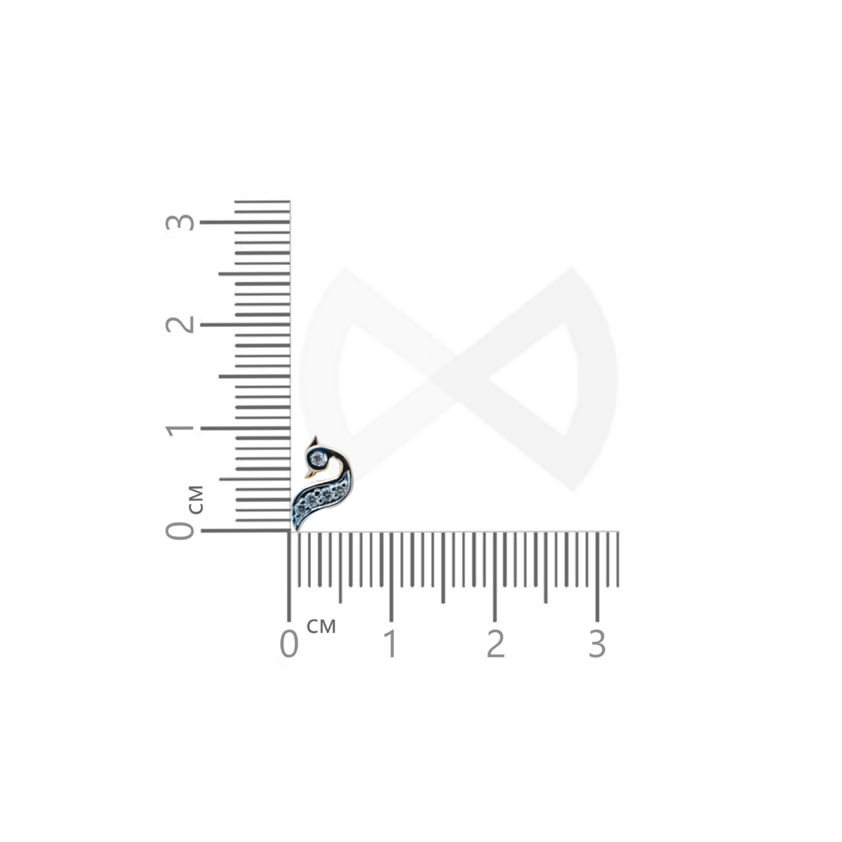 size guide for peacock design diamond nose pin