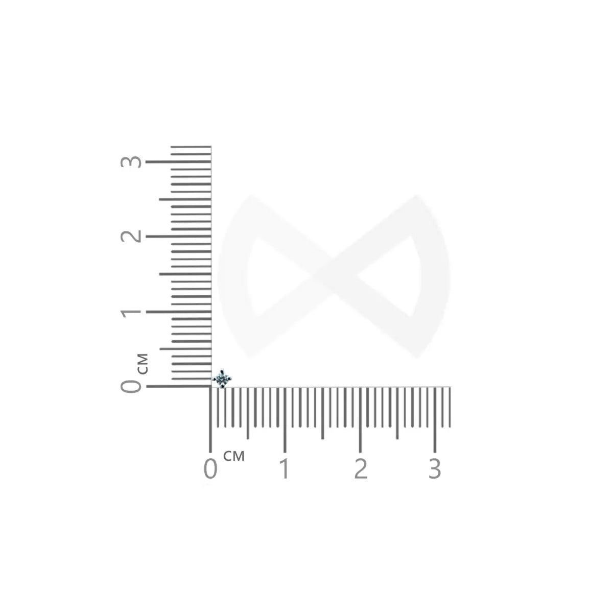 Graph of one stone diamond nose pin size guide to know the size of the nose pin.