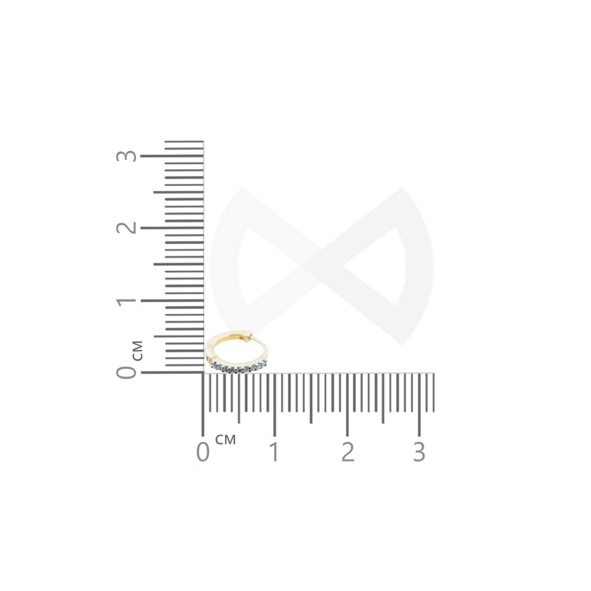 image of size guide for ring shape diamond nose in.