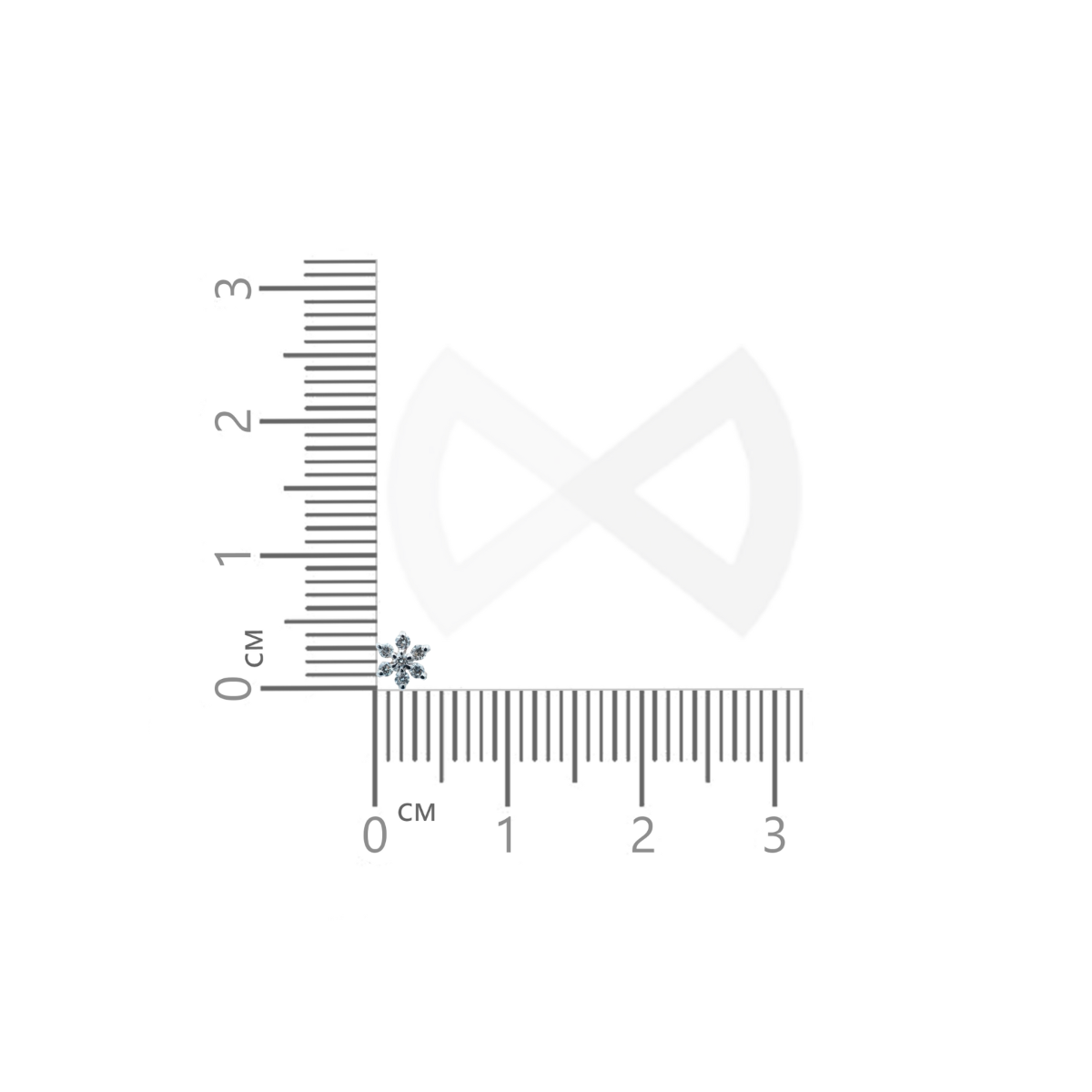 size guide for simple diamond nose pin