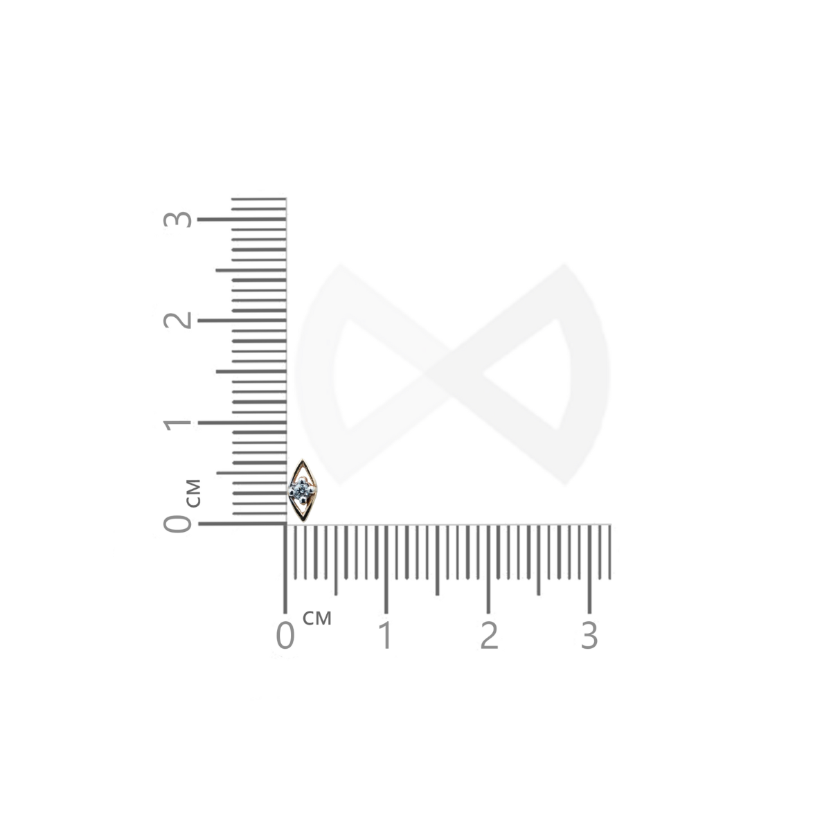 size guide for simple diamond nose pin