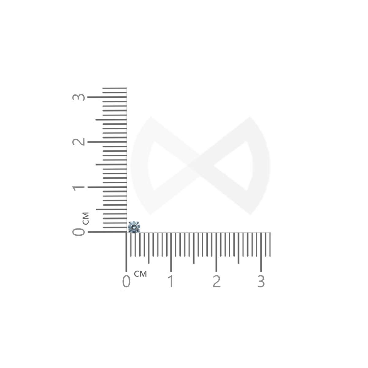 size guide for single stone diamond nose pin.